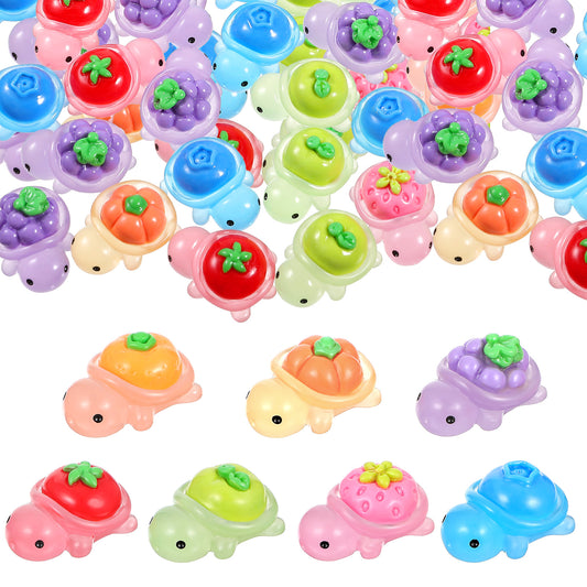Sibba 38 PCS Luminous Mini Resin Turtles Figurines Miniature Small Little Turtle Figures Glow in The Dark Plastic Marine Animal Tiny Turtle for Aquarium Landscape Micro Dollhouse Landscaping Decor