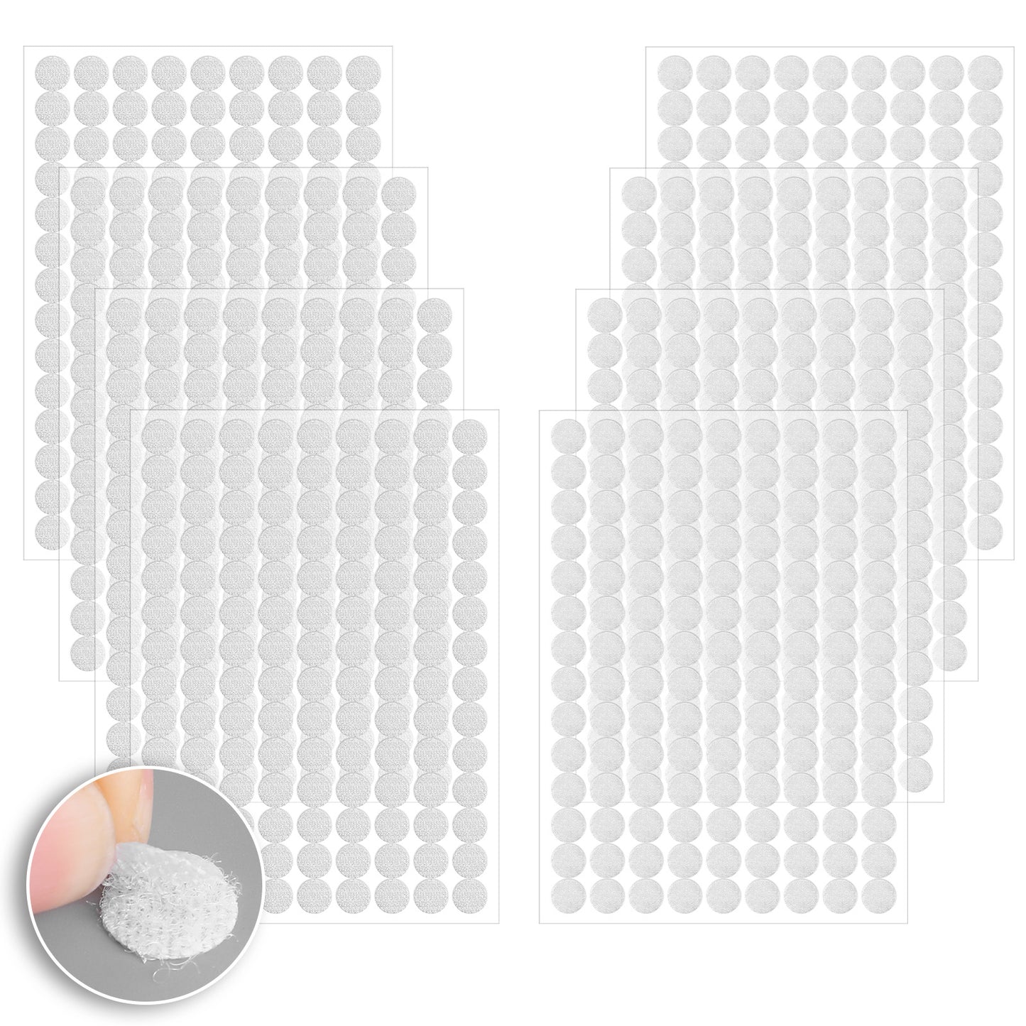 Sibba Self Adhesive Dots 1008pcs Sticky Dots Back Dots Hook and Loop Tapes 0.39 Inch/10mm Diameter Nylon Interlocking Tape Waterproof Glue Tapes Double Sided Strips for Office Home (504 Pairs)