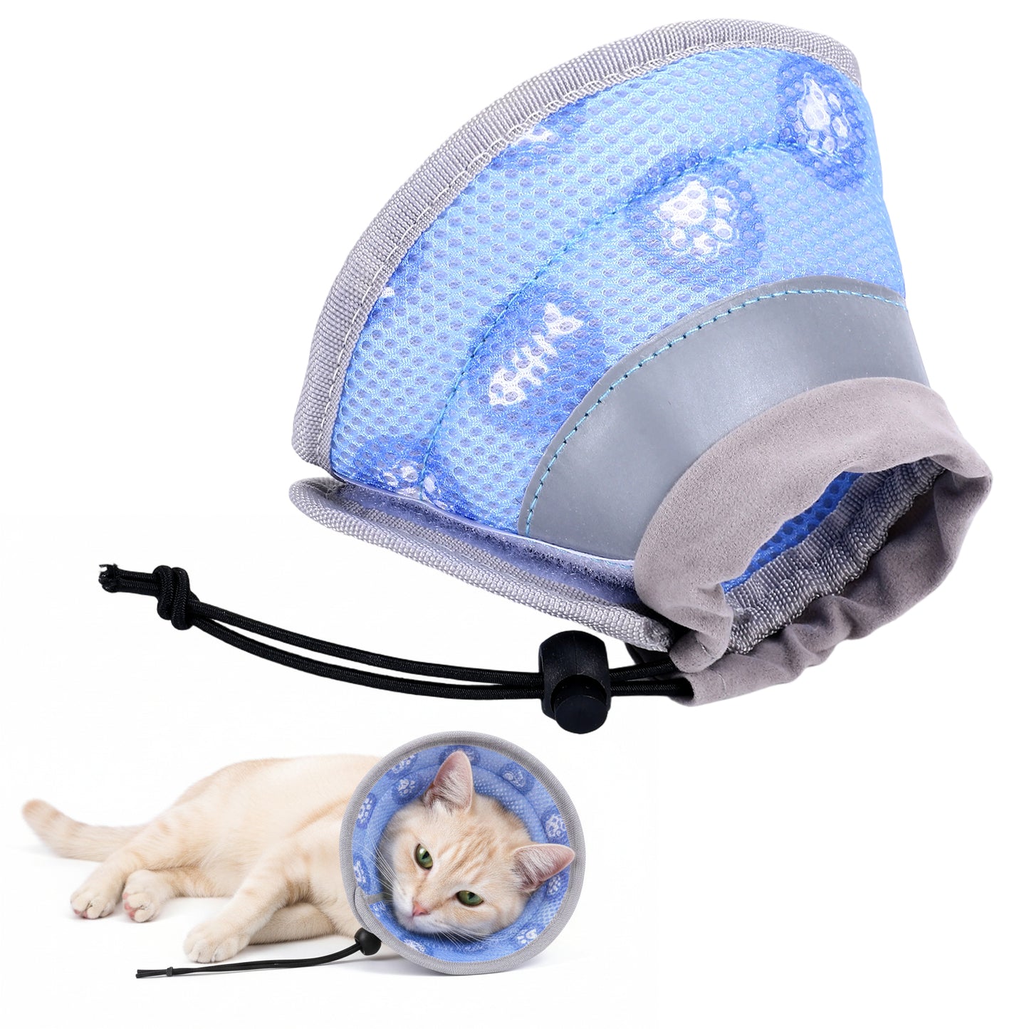 Qianyu Cat Cone Collar Soft Adjustable Dog Recovery Collar Comfortable Adjustable Lightweight Kitten Head Neck Cones After Surgery Recovery for Cat Kitten Puppies to Stop Licking