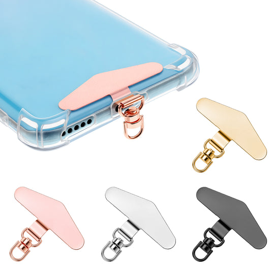 Sibba 4 PCS Phone Tether Tab 360° Rotatable Ultra-Thin Stainless Steel Phone Lanyard Patch Pad, Universal Metal Cellphone Strap Patches without Adhesive for Most Smartphone Wristband Crossbody Strap