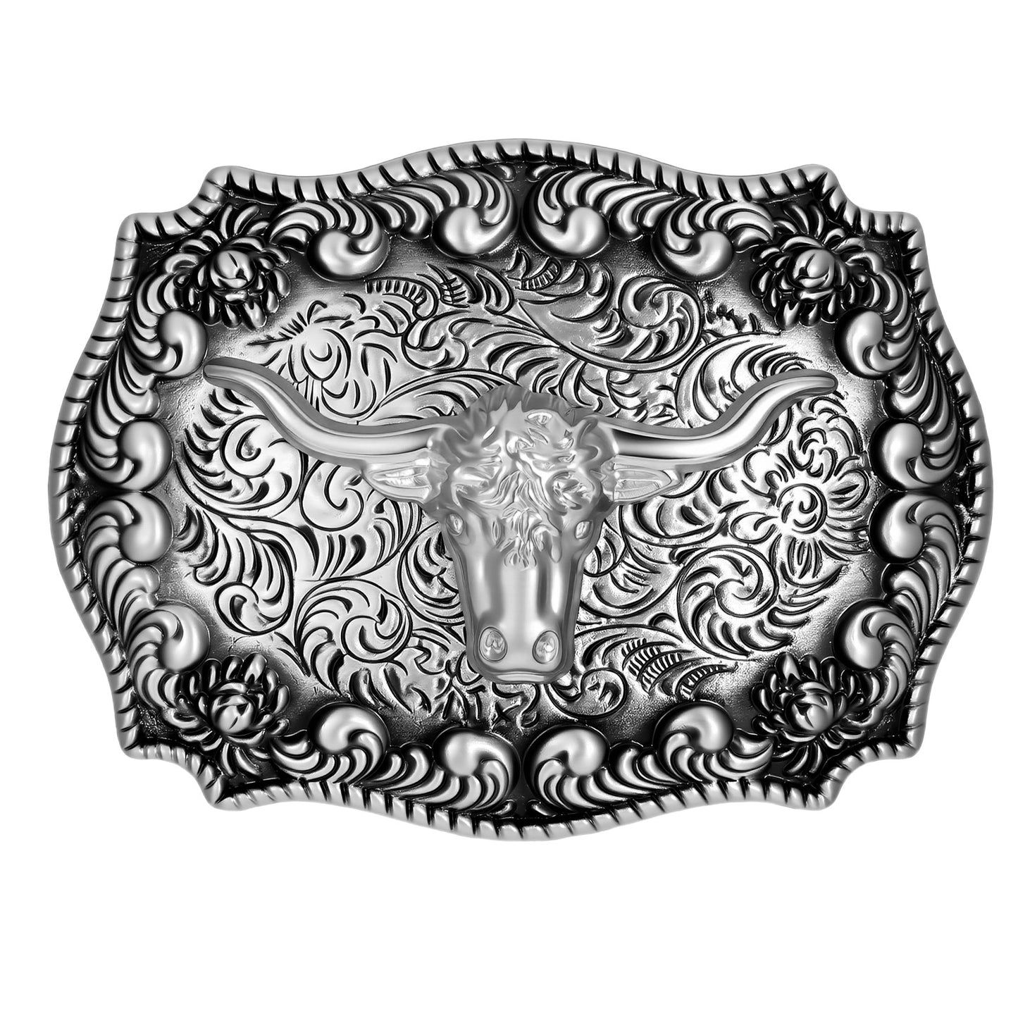 Ptwola Western Cowboy Belt Buckle Longhorn Bull Belt Buckle