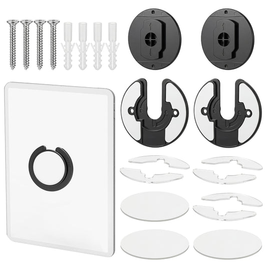 2 Pcs Universal Tablet Wall Mount Holder 90 Degrees Adjustable Rotating Wall Mount Tablet Holder Sturdy Kitchen Walls Phone Holders for Walls Compatible with Most Tablets Smartphone Devices and More
