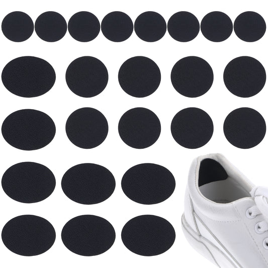 Sibba Shoe Heel Repair Self-Adhesive Inside Shoe Patches Kit Sticky Hole Round Patch Invisible Stickiness Lining Pad Black Heel Cushions Cups for Sneakers Leather High Heels