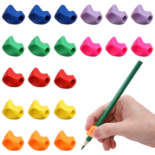 Wanmu 21 Pcs Pencil Grippers for Kids Handwriting, 6 Colors Soft Kids Pencil Holder Tripod, Finger Posture Correction Training Writing Pen Grips for Preschooler Toddler Kindergarten