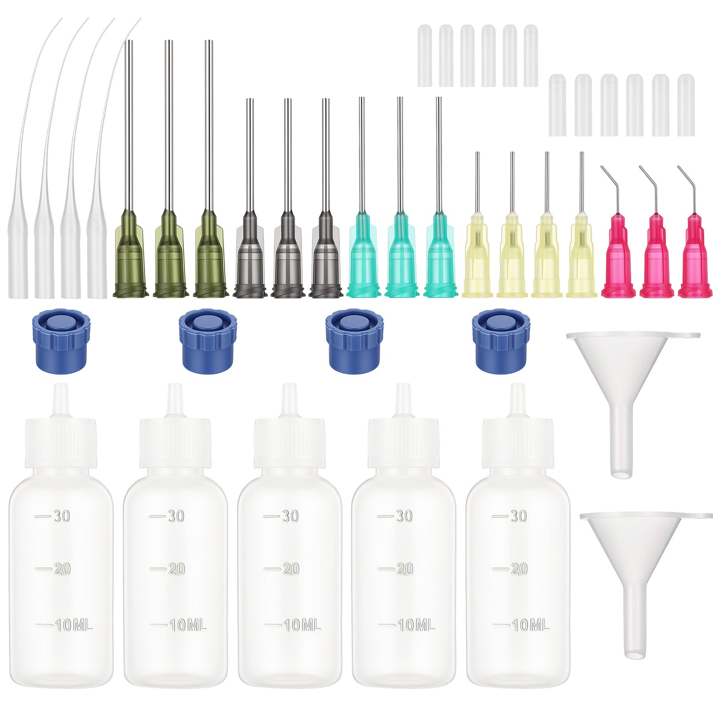 5 Pack 30ml Glue Applicator Bottles Needle Tip Squeeze Bottle with Needle Tip Plastic Squeezable Dropper Bottles Precision Applicator Dispenser Bottle for Glue Paint Oil Crafting Fine Dispenser