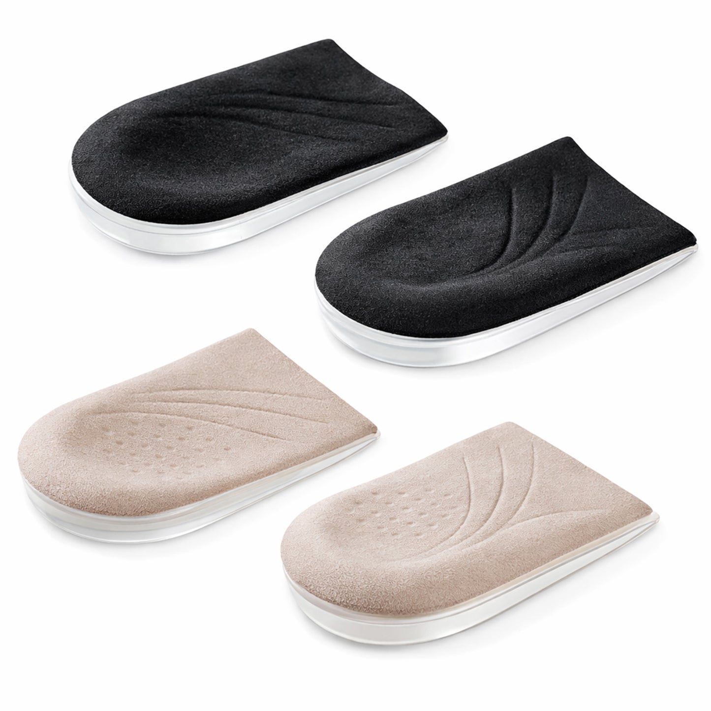 2Pairs 3 Layers Adjustable Heel Wedge Insert for Supination & Pronation Correction, Anti-Slip Adhesive Medial & Lateral Heel Insoles for Bow Legs Heels Pain Leg Length Discrepancy (W 4.5-8.5, M 4.5-7)