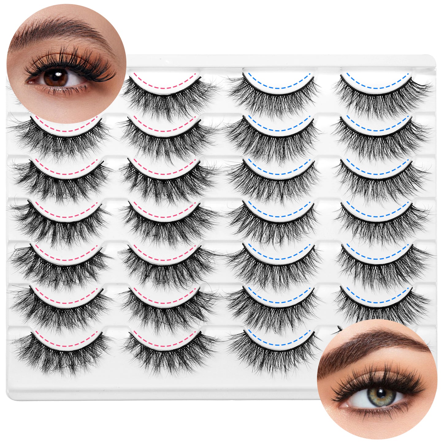 14 Pair Lash Clusters 12/15mm Long Dramatic Fluffy Eyelash Extension Kit Wispy Soft Volume False Eyelash for Makeup Cosmetic Women Beauty DIY Extense Home