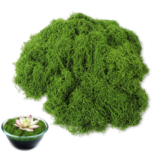 Wanmu Fake Green Moss, Potted Plants Artificial Moss Decor, Faux Moss Crafts Decorative for Home Walls Table Centerpieces DIY Arts Glass Containers Fairy Garden Floral Wedding Party (3.52 Oz)