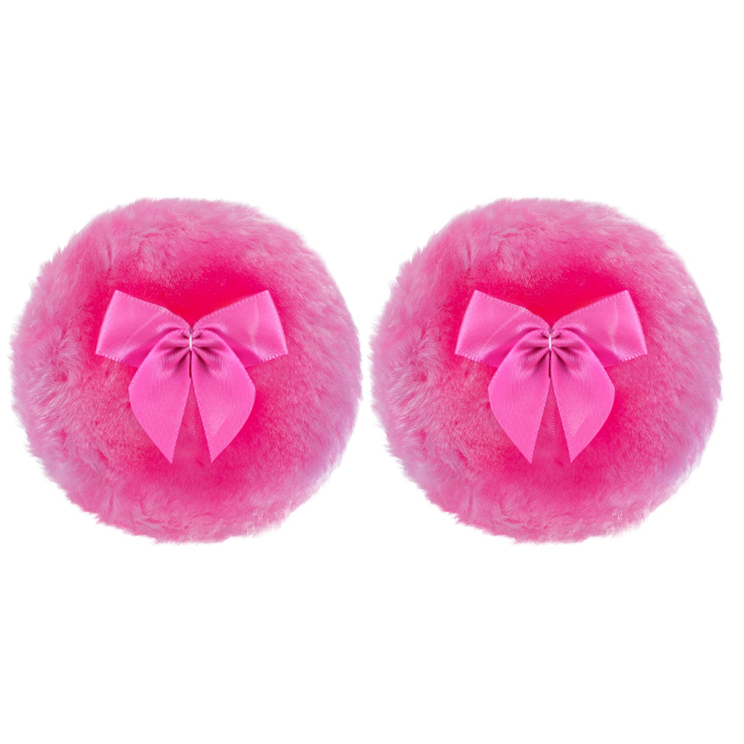 Sibba Large Fluffy Powder Puff, 4 Inch Ultra Soft Washable Reusable Velour Face Body Powder Puff Loose Powder Puffs Wet Dry Makeup Tool (Rose red)