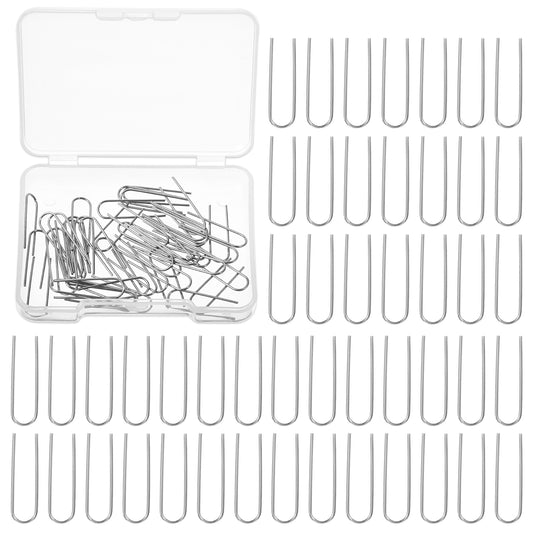 COMNICO 100pcs High Temperature Nichrome Wire Jump Rings, 21 Gauge Wire Diameter U Shaped Hanger Hooks with Plastic Storage Box for DIY Pendant Ceramic Ornaments Fusing in Glass Porcelain Stoneware