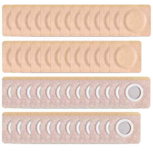 50pcs Disposable Castor Oil Belly Button Patch | 3.15" x 3.15"Highly Absorbent Self-Adhesive Castor Oil Pack Wrap for Stomach | Portable Organic Cotton Wraps Pack Covers, Skin Tone