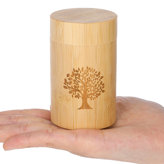 Small Urns for Human Ashes Keepsake with Tree of Life Pattern Small Cremation Urns for Ashes Adult Male Female Cremation Pet Urn Bamboo Mini Scattering Tubes for Human or Pet Ash 3.94''x1.97''