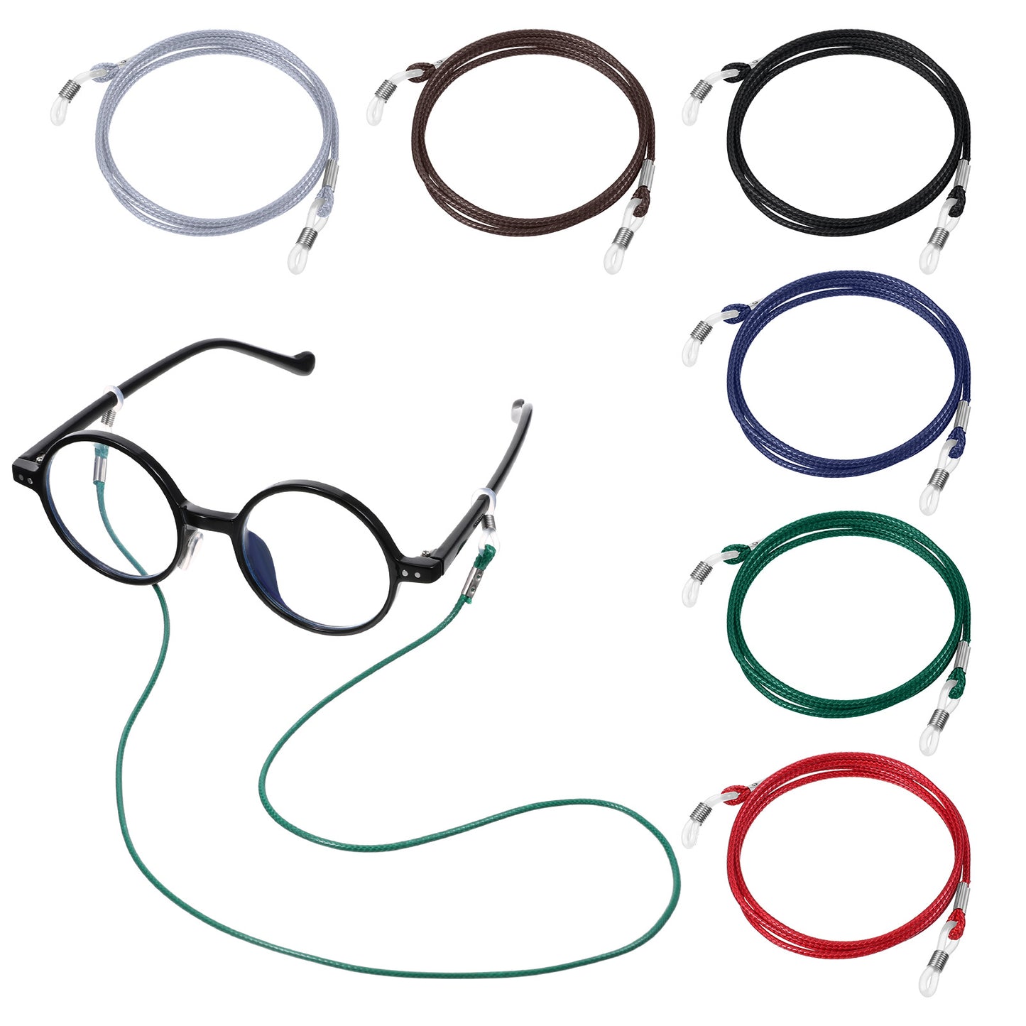 6 Pcs Eyeglass Strap Premium Eye Glasses String Adjustable Eyeglass Chain Lanyard Anti-slip Eyewear Retainer Multicolor Sunglass Holder Strap Eye Glass Accessory Chain Around Neck for Men Women