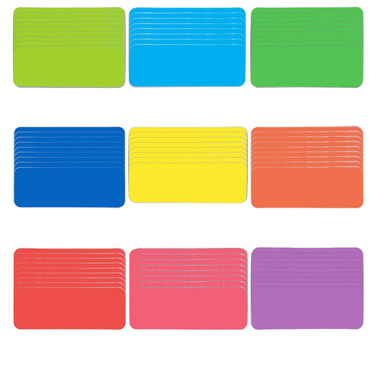 Dimeho 54 Pcs Magnetic Dry Erase Labels Reusable Strips Classroom Name Plate Tags Writable Blank Magnet Cards Erasable Fridge Memo for Refrigerator Whiteboards Locker Shelf Crafts