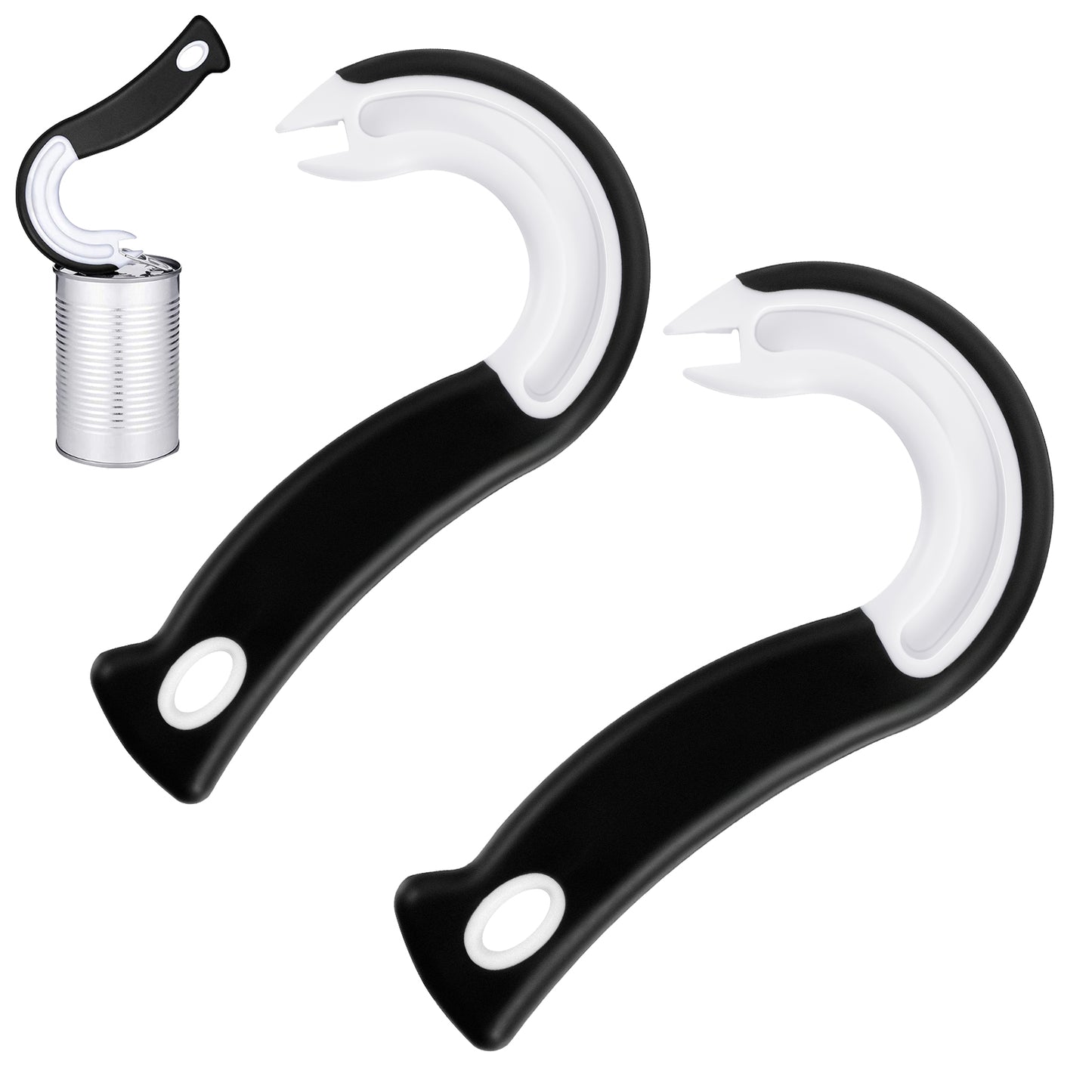 Sibba 2 Pcs Easy Open Ring Pull Can Opener Rings Tab Puller Soda Cap Opener Tool Manual Portable Lid Opening Kitchen Utensils for Short Nails Folks with Joint Lifter Tin Beer Can Travel