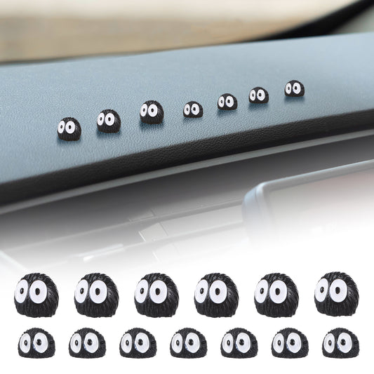 Sibba Cute Soot Sprites 40 Pcs Car Rearview Mirror Accessories Black Soot Elf Car Ornament Funny Dashboard Sticker Automotive Interior Decoration Cute Soot Sprites Decor for Car Home Office