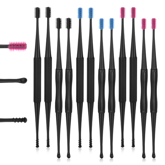 12 Pcs Q-Grips Ear Wax Removal-Spiral Ear Wax Removal Tool, Reusable Earwax Removal Kit Safe Ear Cleaner, Ear Picker Flexible Double Sided Head Ear Wax Removal Kits for Older Adult Kids