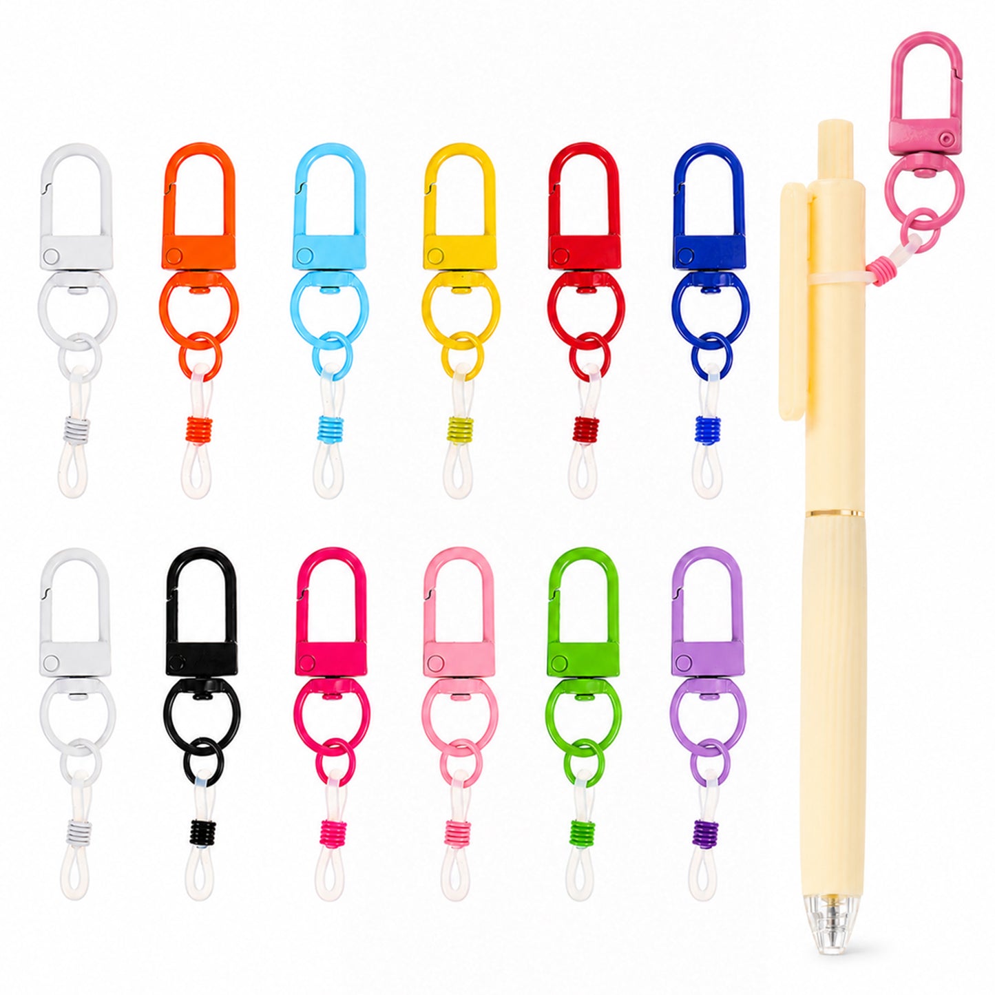 QFGasre 12pcs Mini Coloured Pen Clips Pen Holders Badge Reel Accessory
