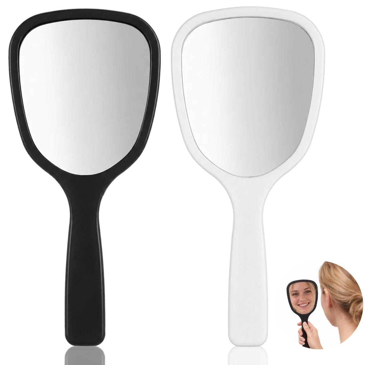 KFHENSOMR 2Pcs Handheld Mirror Hand Held Mirror Single-Sided Hand Mirror