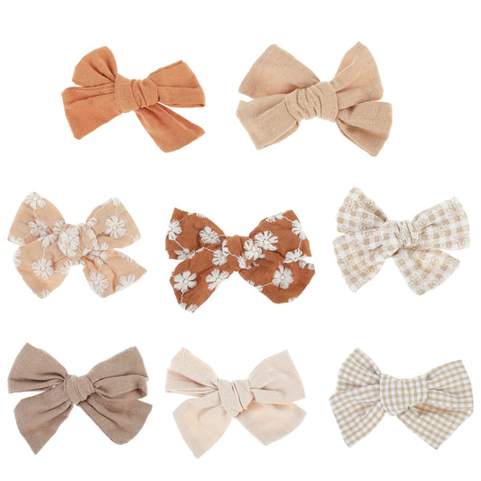 Dimeho 8 PCS Hair Bows for Girls Non Slip Hair Clips Fully Lined Alligator Clips Fine Tiny Hair Barrettes Hair Accessories for Girls Littles Teens