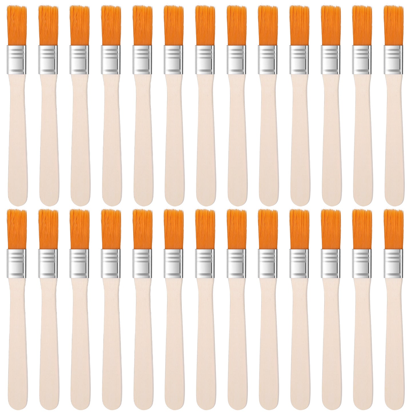 24Pcs Paint Brush 5 Inch Art Painting Brush Set Trim Painting Tool Soft Bristle with Wood Handle Small Paint Brushes for Oil Watercolor Canvas Face Body Boards Rock Kid Adult Drawing Arts Crafts