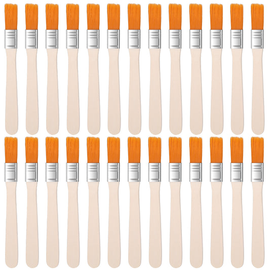 24Pcs Paint Brush 5 Inch Art Painting Brush Set Trim Painting Tool Soft Bristle with Wood Handle Small Paint Brushes for Oil Watercolor Canvas Face Body Boards Rock Kid Adult Drawing Arts Crafts