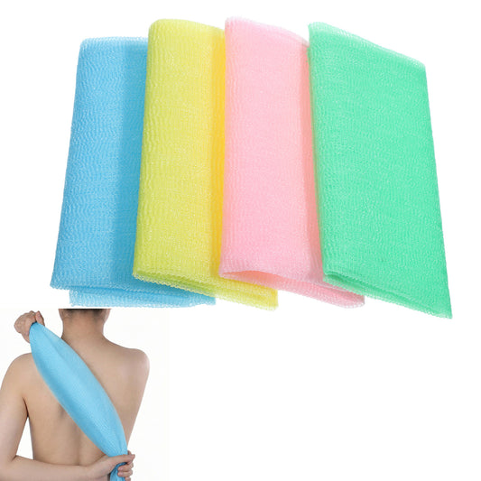 4 Pcs Exfoliating Washcloth Body Scrubber Back Scrubber Bath Exfoliating Towel for Shower Colorful Bath Towel Exfoliatings Body Scrubbers Luffah Net Sponge Loofah for Men Women Full BodyCleaning