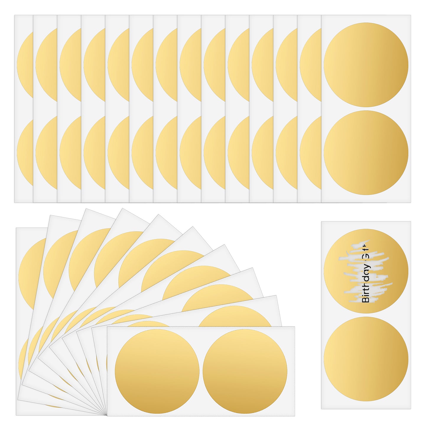 COMNICO 50 Pcs Scratch Off Sticker Labels, Round Self Adhesive Scratch Off Cards 2 Inches Gold Scratch Off Stickers for DIY Reward Raffle Card Creating