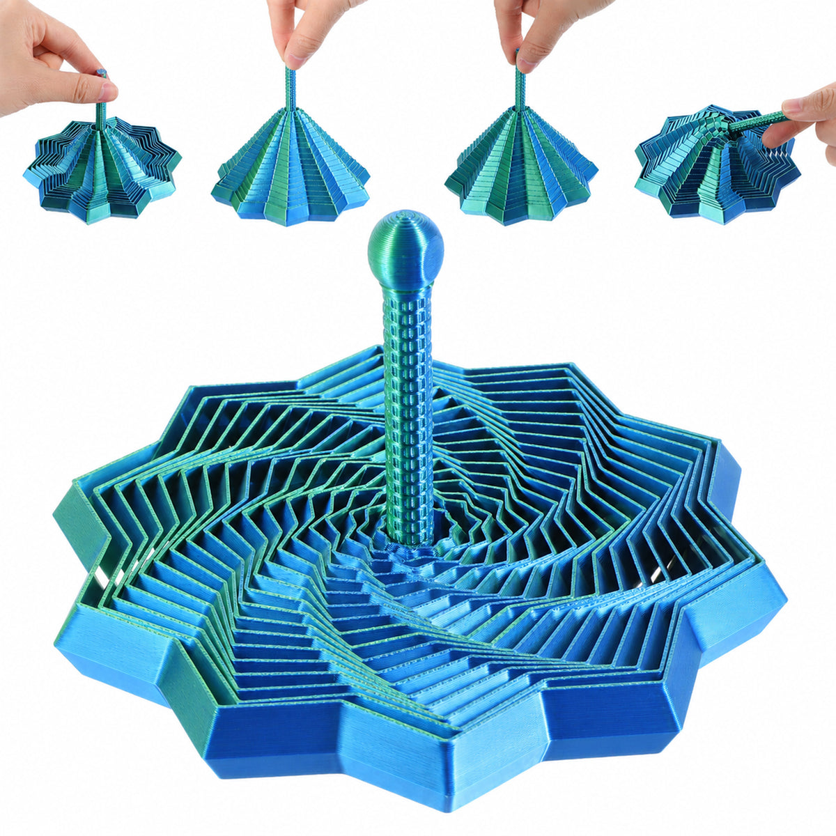 Wanmu 3D Printed Fidget Fractal Expanded Sensory Fidget Star Adults Focus