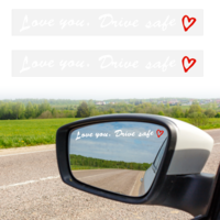 2pcs Drive Safe I Love You Rearview Mirror Decal Drive Safe I Love You Sticker Vinyl Sticker for Rearview Mirror Side Mirror Car Window Decals Vinyl Vanity Decal Cute Car Stickers for Girls Women