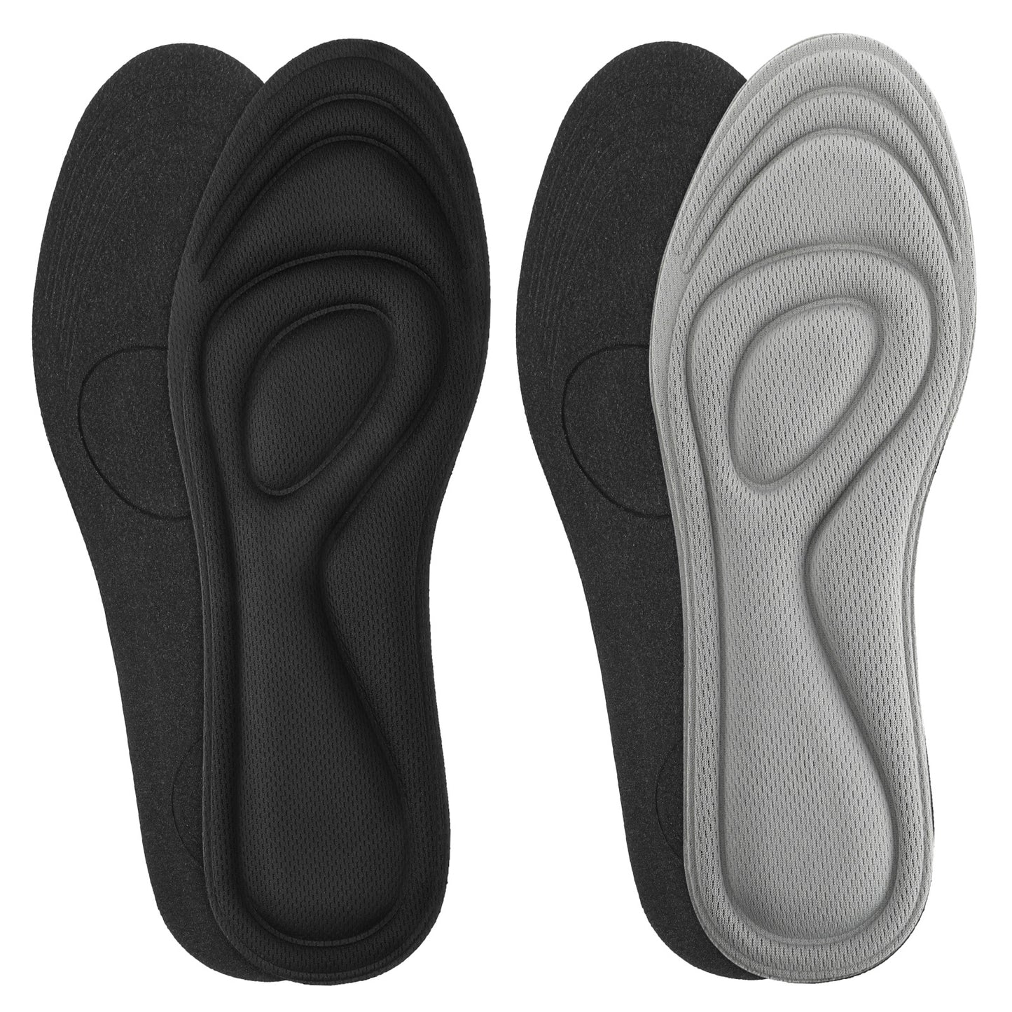 Sibba Memory Foam Insoles, 2 Pair Cuttable Arch Support Massage Insoles Shock Absorption Replacement Inner Soles for Women Men Trainers Sneakers Sports Shoes Work Boots
