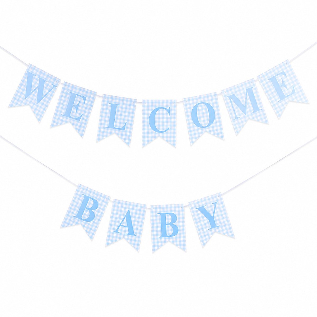 Hadnves Blue Baby Shower Party Decorations Blue Gingham Welcome Baby Banner