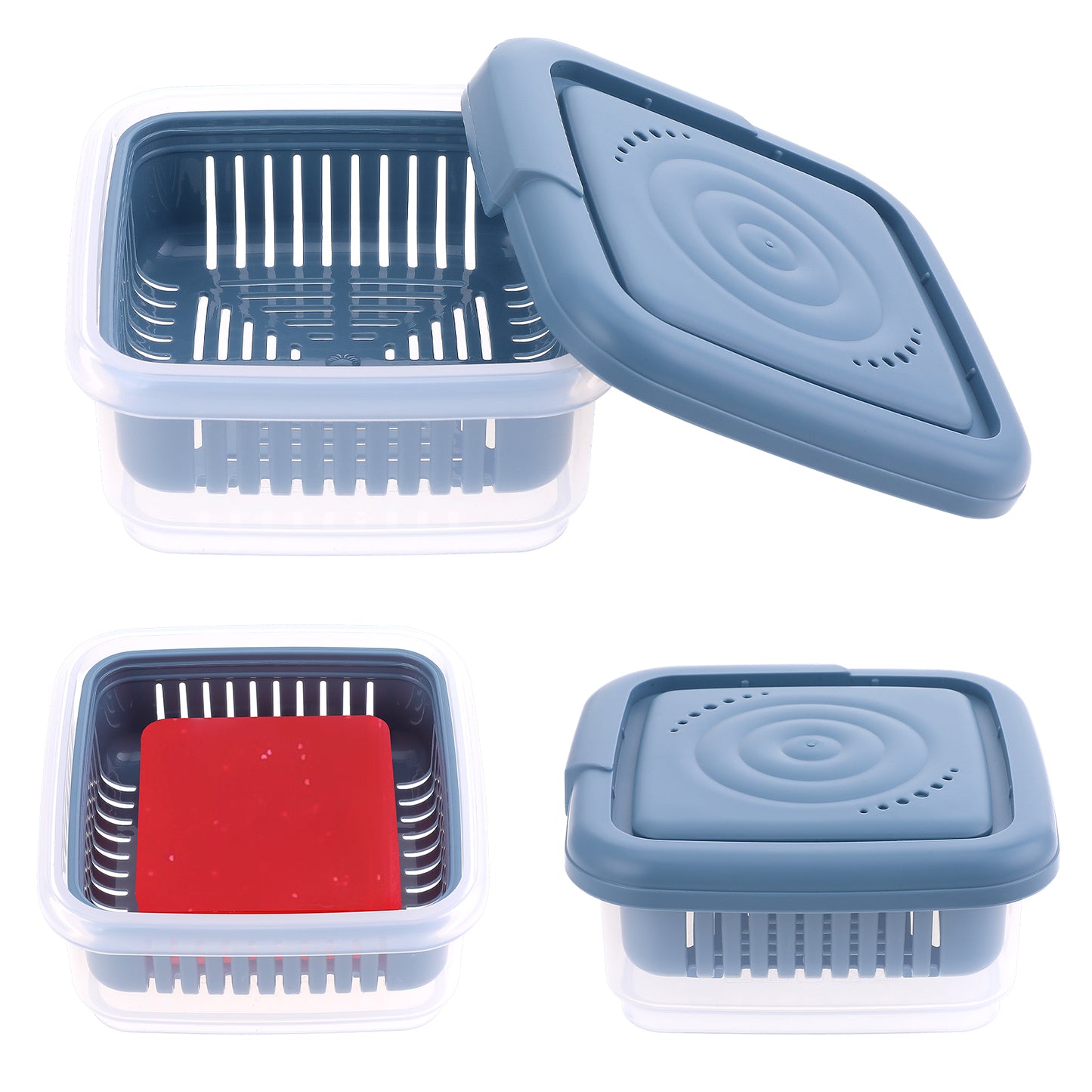 Soap Dish with Lid Square Soap Travel Case Leakproof Soaps Box with Drainage Layer Shower Shampoo Holder Travel Size Toiletries for Gym Bathroom Traveling Camping