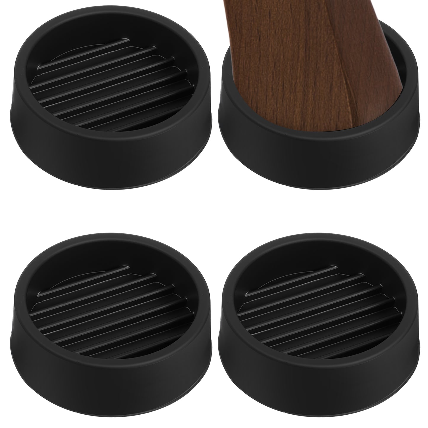 4 Pack Furniture Caster Cups Rubber Furniture Pads Non-Slip furniture Feet Protector Anti Skid Bed Stopper furniture Coasters Gripper for Sofa Feet Table Chair Legs Carpet Floors Protect 2 x 2"