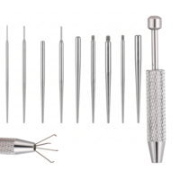 QFGasre Anti-Slip Piercing Taper Ball Grabber Tool Piercing Changing Tools Flat Back Earring Tool 4-Claw Pick UpPiercing Ball Holder for Ear Nose Lip Stainless Steel Threadless/Threaded Insertion Pin