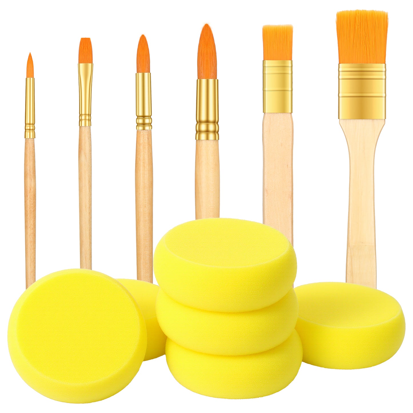QFGasre Face Paint Brushes and Sponges Set, 12 Pcs Face Painting Brushes