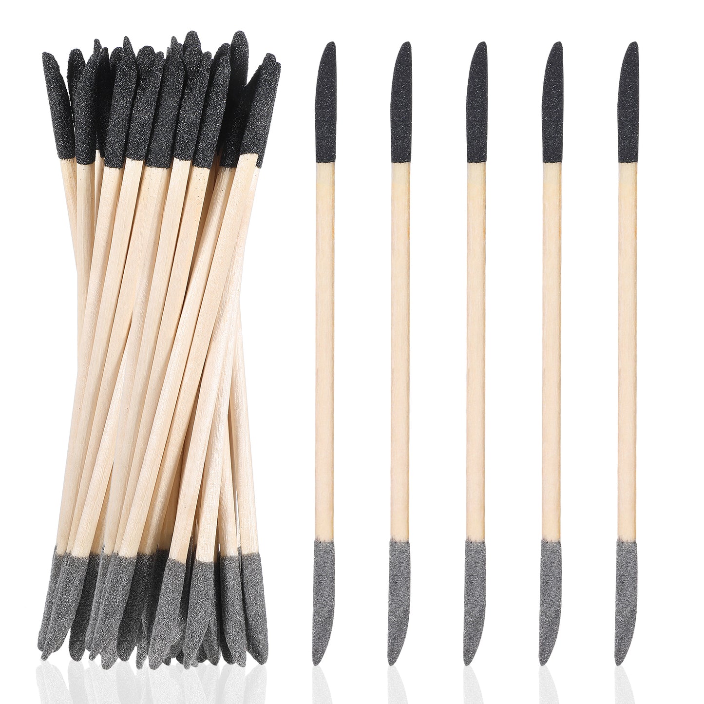 30Pcs Sanding Sticks, Double End Matchsticks Sanding Twigs Matchstick Design for Tight Spaces Wood, 150/280 Grit Fine Detailing Polishing Sticks for Plastic Models Wood Hobby Stuffers, 5.31 x 0.2 Inch