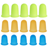 COMNICO 15 pcs Rubber Finger Thimbles 3 Different Colors Finger Protector Covers Reusable Finger Tip Protector Pads Grips for Paperwork Cutting Embroidery Money Counting Crafts Making()