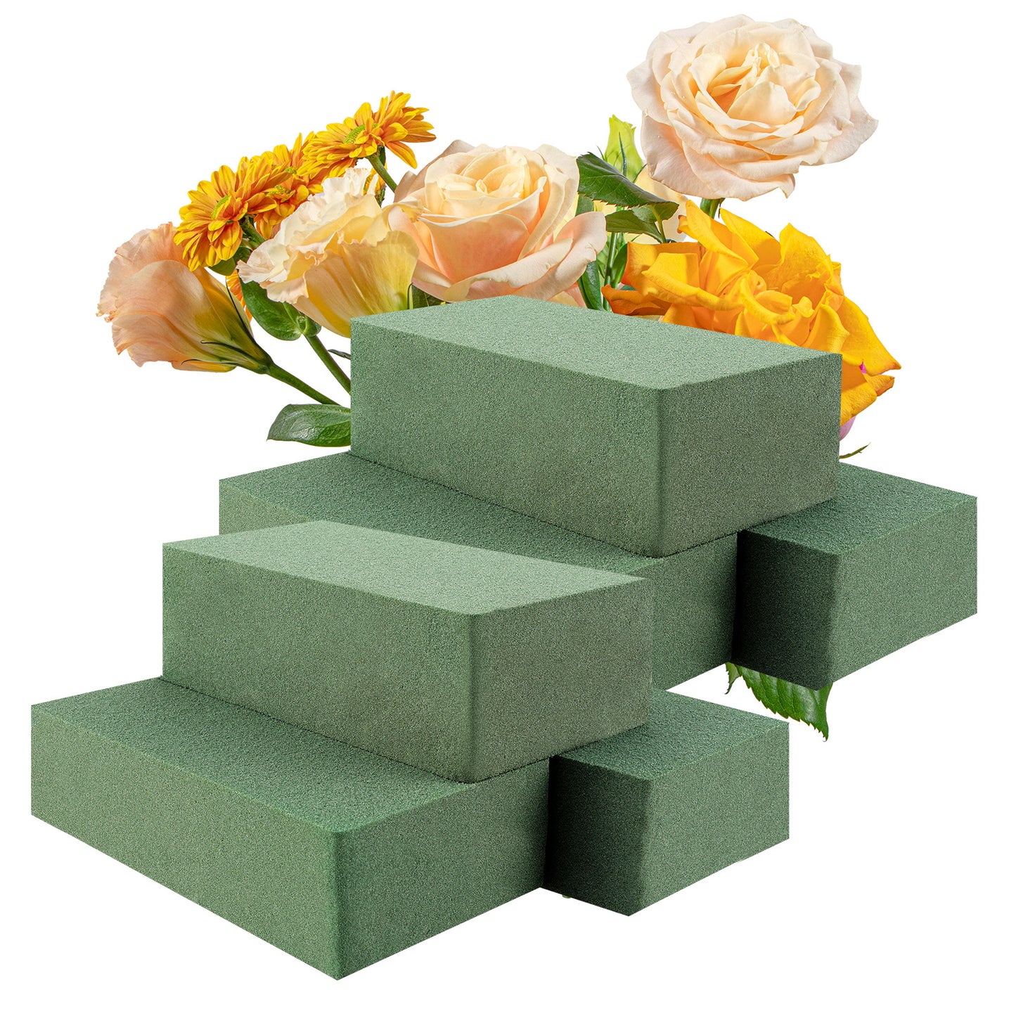 YUXIANLB 6Pcs Green Floral Foam Blocks, Styrofoam Block Flower for Arrangements Oasis Box Squares Florist Boxes Craft Artificial Flowers Arrangement Holder