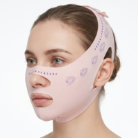 YUXIANLB Reusable V Line Lifting Mask for Women, Adjustable Chin Strap for Sleeping Double Chin Reducer Face Lift Prevent Sagging Jawline Straper Breathable Cooling Fabric, Pink Medium