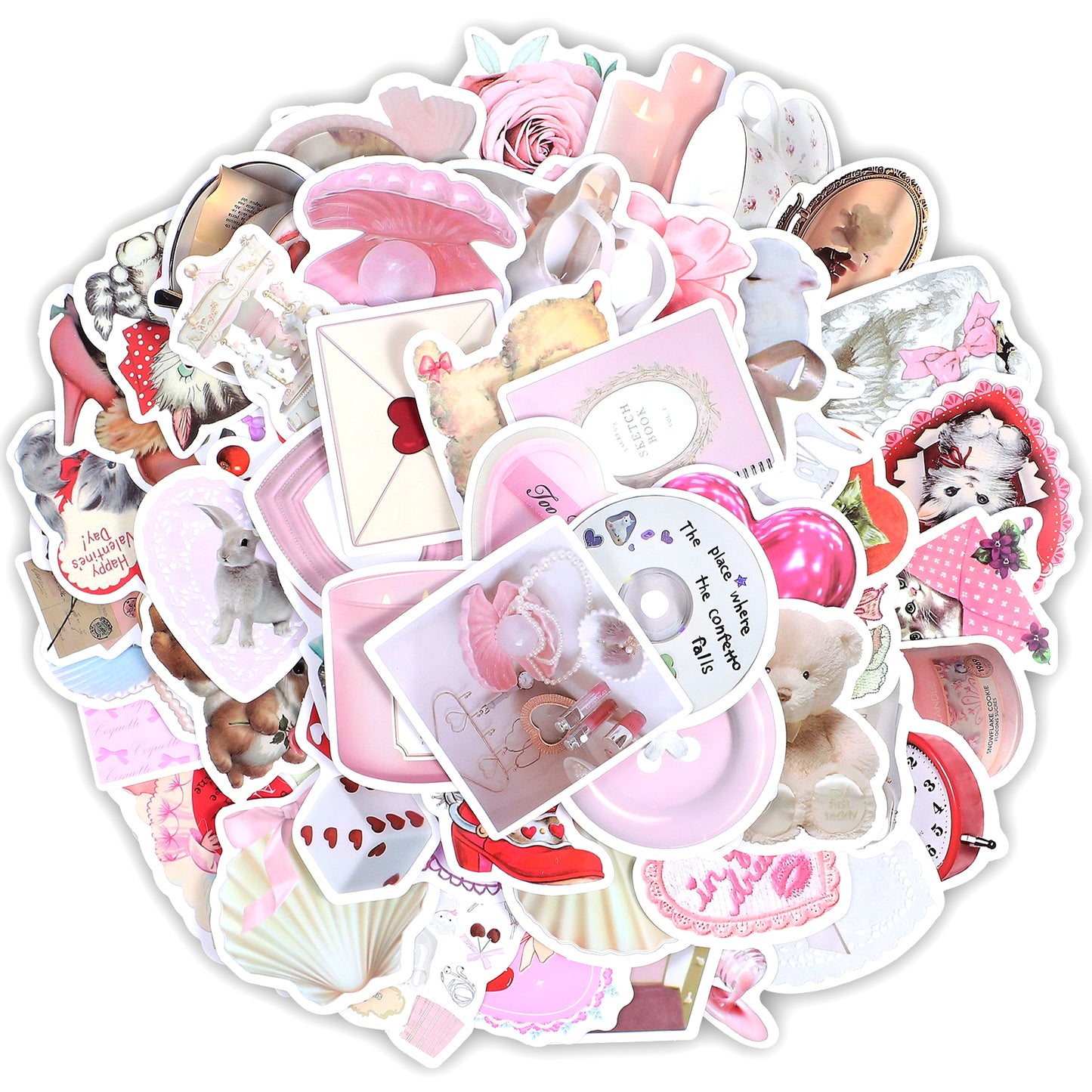 120Pcs Coquette Stickers Cute Aesthetic Sticker Laptop Decal Bow Waterproof Pink Scrapbook Stickers Packs for Adults Girls Phone Luggage Water Bottles Skateboard Guitar Helmet Party Gifts