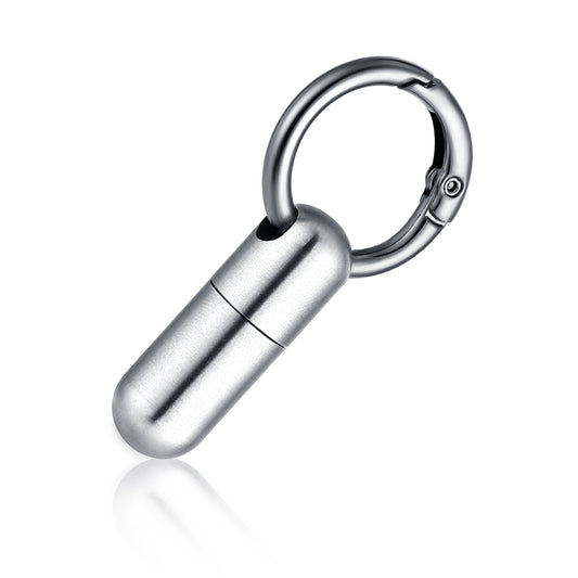 Small Pill Case Micro Pill Holder Keychain Portable Pill Container Waterproof Titanium Pocket Pill Organizer Tiny Pill Holder Bottle for Outdoor Travel Purse Pocket Emergency Medicine