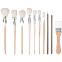 10 Pcs Pottery Glazing Brushes Mop Brush for Acrylic Painting Goat Hair Blending Brush Set Underglaze Paintbrush Soft Bristle Artist Tools Watercolor Paintbrush for Oil Acrylic Pottery Wheel Canvas