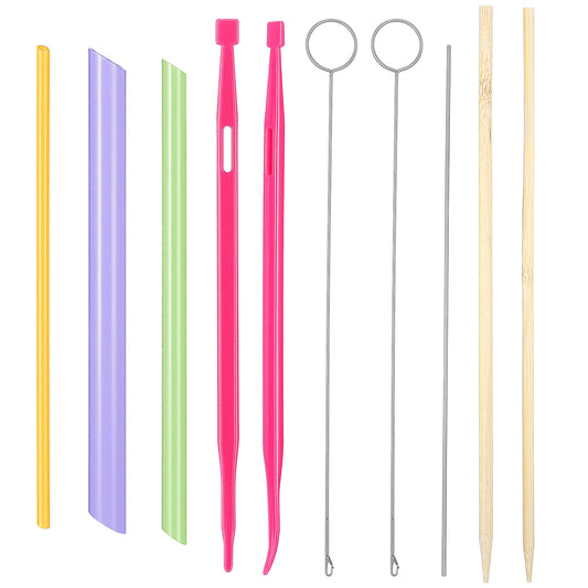 10pcs Quick Turn Fabric Set Loop Tube Turner Bodkin Drawstring Threader Point Turner Sewing Turning Tool for Crafts DIY Handmade Knitting Accessories Assorted Sizes