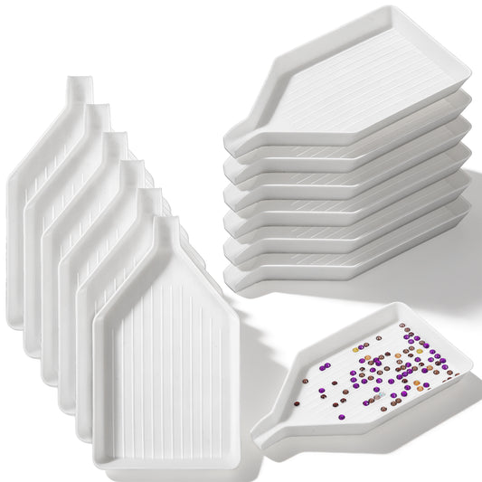 12Pcs Plastic Diamond Paint Trays, 3.8 x 2.2 Inches Rhinestone Bead Sorting Trays, Rhinestone Tray Organizer, Diamond Paint Tools Durable Craft Accessories for DIY Nail Art & Phone Decoration