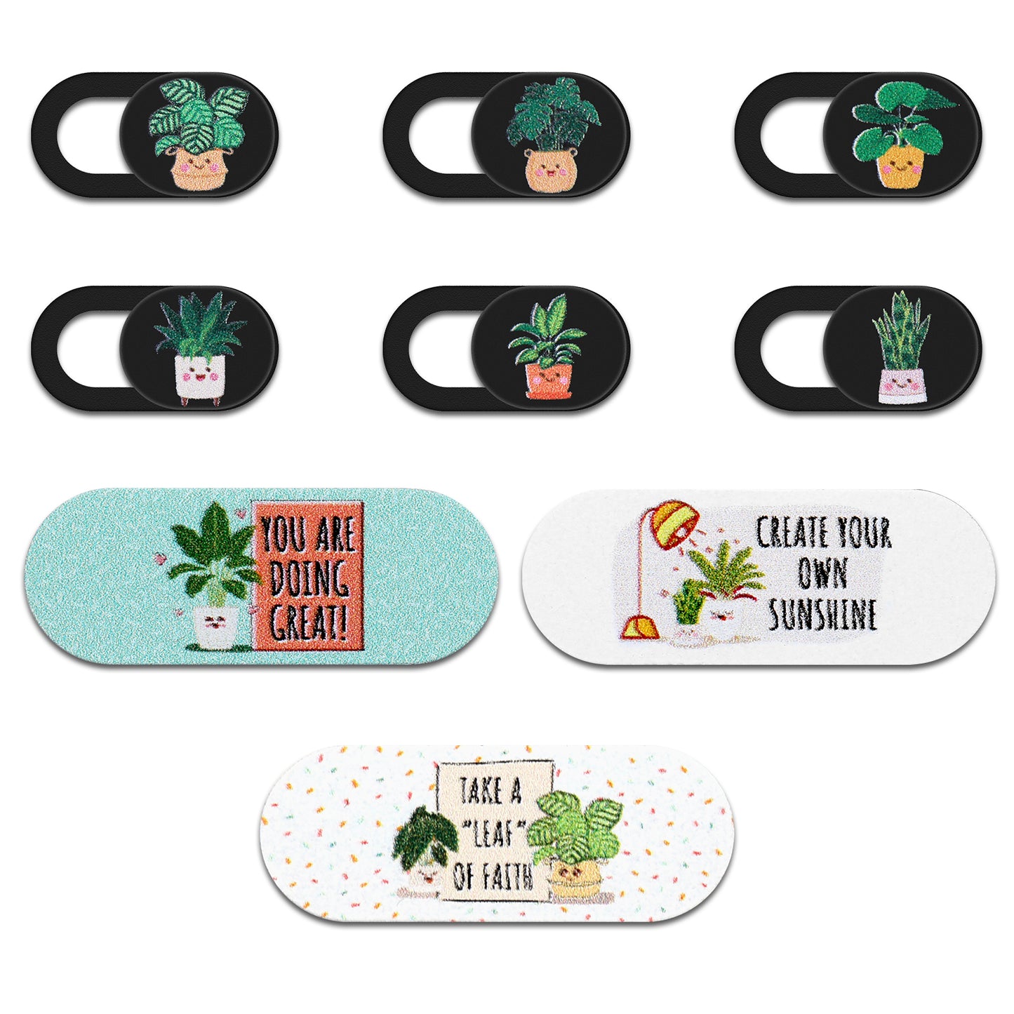 Dimeho 9 Pcs Laptop Camera Cover Slide Cute Plant Webcam Cover Slide Ultra Thin Phone Computer Camera Cover Web Cam Privacy Cover Camera Blocker for MacBooks, PC, Computer, Phone, Laptop Accessories