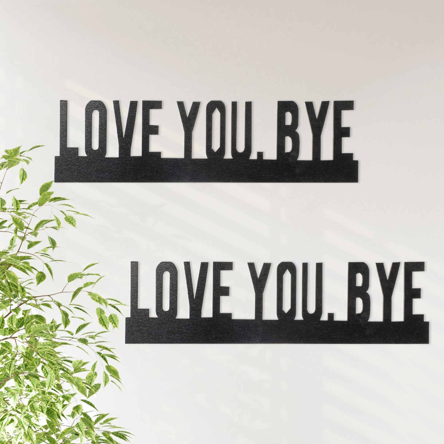 2Pcs Love You Bye Sign Above Door Topper Decoration Wooden Script Decor Entryway Hallway Walls Art Express Love and Warmth Family Sign for Door Home Windows Signs Christmas Valentine's Wedding Gift