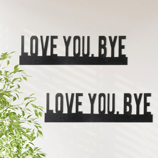 2Pcs Love You Bye Sign Above Door Topper Decoration Wooden Script Decor Entryway Hallway Walls Art Express Love and Warmth Family Sign for Door Home Windows Signs Christmas Valentine's Wedding Gift