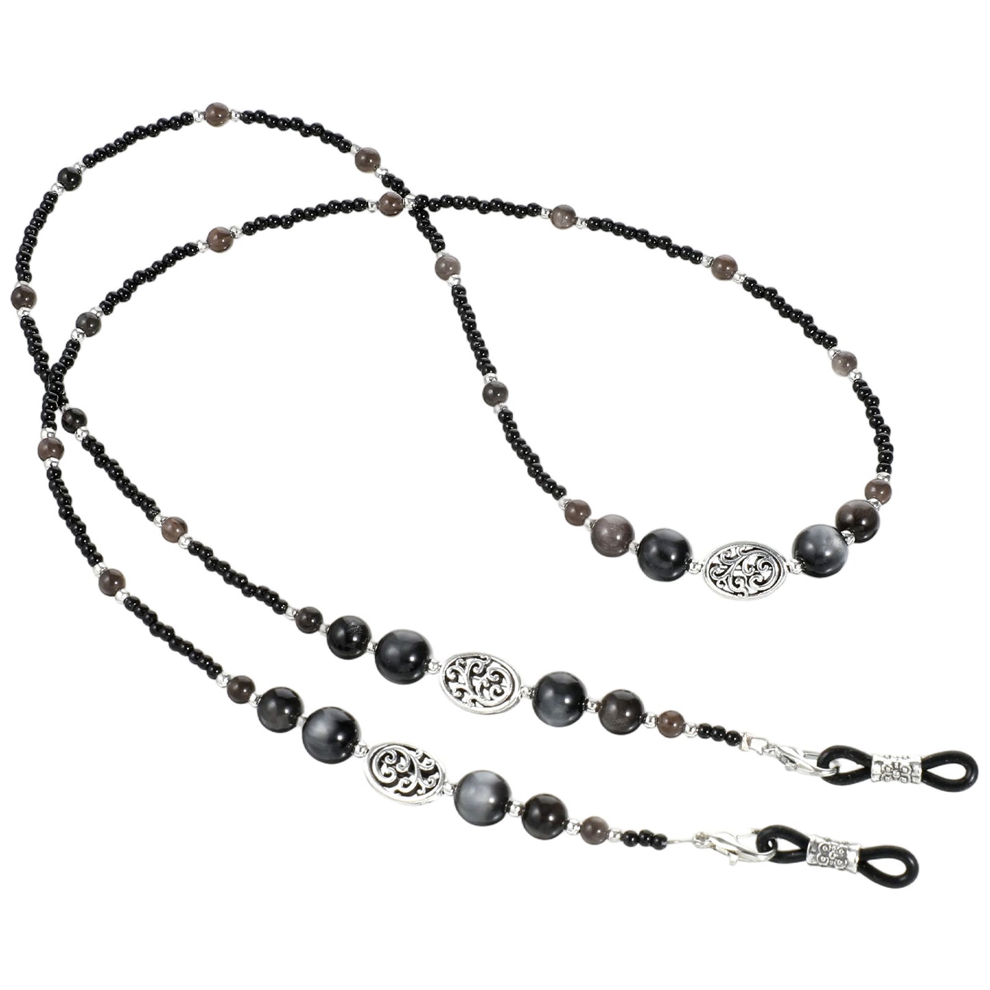 Sibba Beaded Eyeglass Chain for Women Men 1PC Cat Eye Stone Glasses Chain Hanger Lanyards Stylish Holders Around Neck, Eyeglasses Strap Reading Necklace Sunglasses Eyewear Accessories