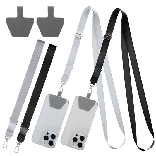COMNICO 2PCS Crossbody Phone Lanyard Strap with Patch Phone Lanyard Universal Adjustable Lanyards Crossbody Neck Strap Multifuctional CellPhone Lanyards Compatible with Most Smartphones